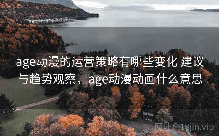 age动漫的运营策略有哪些变化 建议与趋势观察，age动漫动画什么意思
